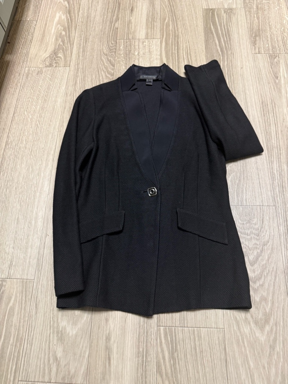St. John wool blend Black Women's Single-Button Blazer Jacket 6
